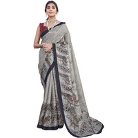 Yashika Women's Art Silk Saree: Elegant Printed Design with Blouse Material for a Trendy Look (AZ-YS-P1-MELISHA BLACK)