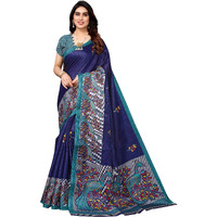 Yashika Womens Art Silk Printed Saree With Blouse Piece(UDITA NAVY_Free Size)