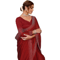 Yashika Women's Woven Chiffon Latest Black Rangoli Fabric Saree with Lace and Blouse Material (AZ-YS-P3-SWARNA-TANIKSHA-Parent-NEW_Maroon)