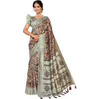 Yashika Women's Art Silk Printed with Tassels Unstitched Blouse Material Stylish Party Casual Wear Traditional Trendy Saree (AZ-YS-P1-SUSHMA-Parent_Pista)