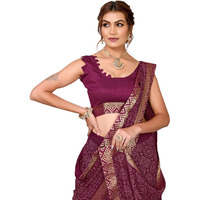 Yashika Women's Woven Latest Georgette Saree with Lace and Blouse Material (AZ-YS-P3-PADMINI-VANSHI-Parent-NEW_Maroon)