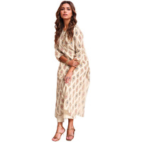 ANNI DESIGNER Women's Rayon Viscose Straight Printed Kurta with Palazzo (Tangro Cream_S_Cream_Small)