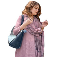 ANNI DESIGNER Women's Rayon Blend Solid Straight Kurta with Pant & Dupatta (Raja Saab Purple-VKS07_M_Purple_Medium)