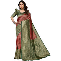 Yashika Women's Banarasi Kanjivaram Art Silk Saree with Blouse Material (AZ-YS-P1-YUKTI RED)
