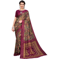 Yashika Women's Jacquard Georgette Standard Length Saree (Kumud Wine