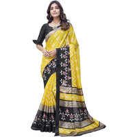 Yashika Women's Vibrant Art Silk Yellow Saree with Trendy Print and Blouse Material  Elevate Your Style with This Chic Ensemble! (AZ-YS-P1-PRIYA YELLOW)
