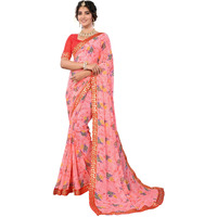 Yashika Women's Woven Latest Georgette Saree with Lace and Blouse Material (AZ-YS-P1-PADMINI-VANSHI-Parent-NEW_Peach)