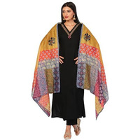 ANNI DESIGNER Women's Cotton Blend Embroidered Straight Kurta with Pant & Dupatta (Fronx Black-NW_XL_Black_X-Large)