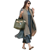 ANNI DESIGNER Women's Rayon Blend Solid Straight Kurta with Pant & Dupatta (Raja Saab Grey-VKS11_5XL_Grey_XXXXX-Large)