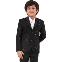 VASTRAMAY Boys' Black Embroidered Blazer_VASBCT024BL_30
