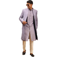 VASTRAMAY Mirror Work Front Open Sherwani Set with Pant Style Pyjama for Men  Elegant Ethnic Wear for Weddings & Festivals