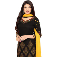 Yashika Women's Printed Dress Material - Unstitched Crepe Fabric Kurti, Pants & Dupatta Set (AZ-YS-P4-HIMANI BLACK)
