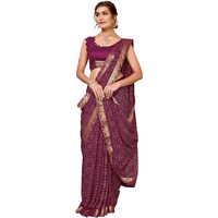 Yashika Women's Woven Latest Georgette Saree with Lace and Blouse Material (AZ-YS-P2-PADMINI-VANSHI-Parent-NEW_Maroon)
