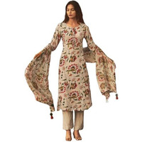 ANNI DESIGNER Women's Rayon Blend Straight Printed Kurta with Pant & Dupatta (Jiyanpur Grey_M_Grey_Medium)