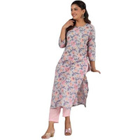 ANNI DESIGNER Women's Rayon Blend Straight Printed Kurta with Pant (Kripani Grey_XXL_Grey_XX-Large)