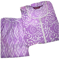 ANNI DESIGNER Women's Cotton Blend Straight Printed Kurta with Pant (Gulika Purple-JSW_XXL_Purple_XX-Large)