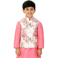 VASTRAMAY Boys' Multicolor-Base-Pink Nehru Jacket_VASBJ049_20
