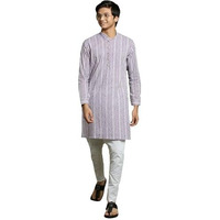 VASTRAMAY YUVA Boys' Purple And White Kurta Pyjama Set_VYUVBK210PUnPCWH_36M