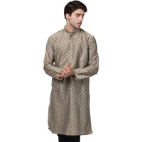 VASTRAMAY Men's Chiku Cotton Silk Blend Kurta_VASMK071CH_42