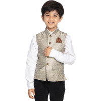 VASTRAMAY Boys' Beige Nehru Jacket_VASBJ105BG_30