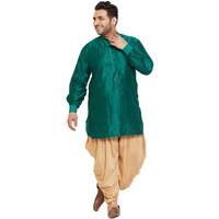 VASTRAMAY Plus Men's Aqua Blue Silk Blend Kurta (VPLUSMK001AQ_44)