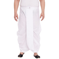 VASTRAMAY Plus Men's - Dhoti || Tradional Pattern Cotton Dhoti || Made in Premium Fabric || Elegance for Holi & Eid Celebration_VPLUSMDT015WH_50