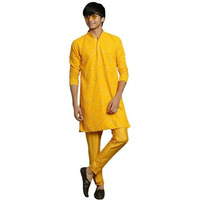 VASTRAMAY YUVA Boys' Yellow Kurta Pyjama Set_VYUVBK133YWnVPYW_36L