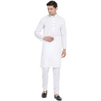 VASTRAMAY Men's White Cotton Kurta and Pyjama Set_VASMK007WHnPCWH_38
