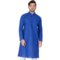 VASTRAMAY Men's Cotton Linen Kurta, Solid Design, Comfortable Fit for Casual, Ideal for Weddings, Parties, and Celebrations