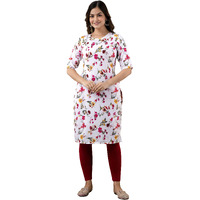 Yashika Women's Crepe White Color Printed Regular Kurti | Kurta(YS-K1099-S)