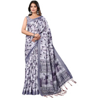 Yashika Women's Digital Print Art Silk Cotton Saree with Tassels and Golden Border - Lightweight and Elegant Ethnic Wear for Festive and Casual Occasions (AZ-YS-P1-PUSHPA 14)