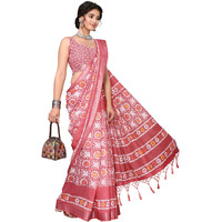 Yashika Women's Plain Digital Print Cotton Silk Blend Saree with Silver Weaving Border Tassels-Elegant Ethnic Wear for Festive and Casual Occasions (AZ-YS-P2-TIGER 01 to 06-Parent_Tiger Peach)