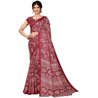 Yashika Women's Latest Woven Printed Art Silk Saree with Unstitched Blouse Material-Suitable for All Indian Weddings and Festivals (AZ-YS-P1-URMILA-YASHODA-Parent_Maroon 02)