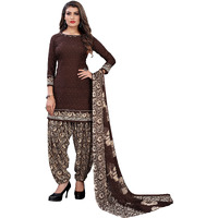 Yashika Women's Crepe Salwar Suit Material (FALAK Brown_R Free Size)