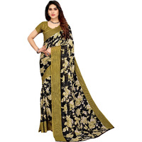 Yashika Womens Printed Georgette Saree With Blouse Piece(CREAM LOOK_Free Size)