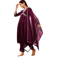 Yashika Women's Georgette Kurta Set (AZ-YS-OG-KS2111-S_Purple_S)