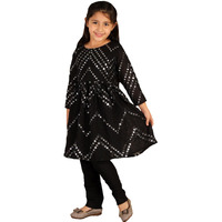 VASTRAMAY Girls' Black Kurta And Churidar_VASGK133BLnVCBL_30