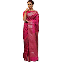 Yashika Women's Banarasi Kanjivaram Cotton Silk Woven Saree with Unstitched Blouse Material (AZ-YS-OG-SIMMI RANI)