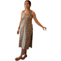 ANNI DESIGNER Women's Rayon Viscose Straight Printed Kurta with Pant (Hathiram Green_S_Green_Small)