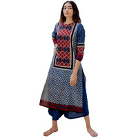 ANNI DESIGNER Women's Rayon Viscose Printed Straight Kurta (THARAK Multi_XXL_Multicolor_XX-Large)