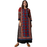 ANNI DESIGNER Women's Rayon Viscose Printed Straight Kurta (BHAVA Multi_XL_Multicolor_X-Large)