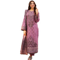 ANNI DESIGNER Women's Rayon Viscose Printed Straight Kurta with Pant & Dupatta (Pyaza Pink_XL_Pink_X-Large)