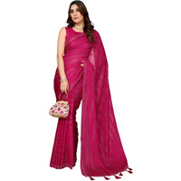 Yashika Women's Woven Chiffon Latest Black Rangoli Fabric Saree with Lace and Blouse Material (AZ-YS-P2-SWARNA-TANIKSHA-Parent_Pink)