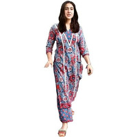 ANNI DESIGNER Women's Cotton Blend Printed Straight Kurta with Pant (KORMAKE-Multi_XXL_Multicolor_XX-Large)