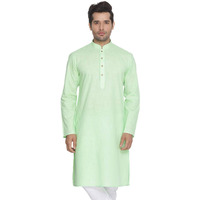 VASTRAMAY Mens Cotton Linen Mint Green Kurta - Timeless Elegance for Festivals & Events_VASMK007MG_36