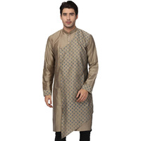 VASTRAMAY Men's Chiku Cotton Silk Blend Kurta_VASMK059CH_40