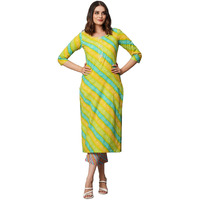 ANNI DESIGNER Women's Cotton Blend Straight Printed Kurta with Pant Set (Sumali Green-NW_M_Green_Medium)