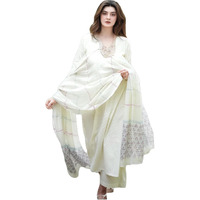 ANNI DESIGNER Women's Rayon Blend Printed Straight Kurta with Pant & Dupatta (Mirai WHITE-VKS02_4XL_White_XXXX-Large)