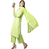 ANNI DESIGNER Women's Polycotton Kurta with Palazzo & Dupatta (Kairav_NEW01_Green_XX-Large)