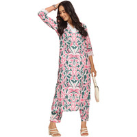 ANNI DESIGNER Women's Rayon Viscose Straight Printed Kurta with Pant (Dodero Green_XXL_Green_XX-Large)